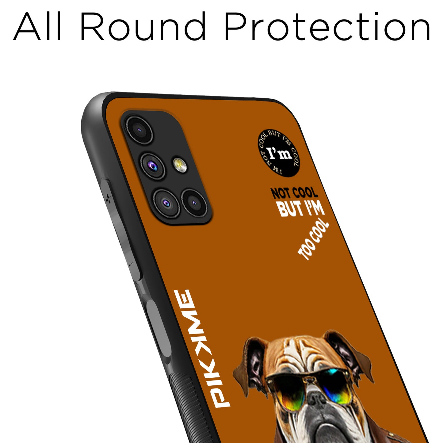 Pikkme Back Cover Pc Tpu + Printed Cool Funky Stylish Brown Dog Swag Raised Edges Camera Protection |Bumper Case For Samsung Galaxy M51 (Design 10)