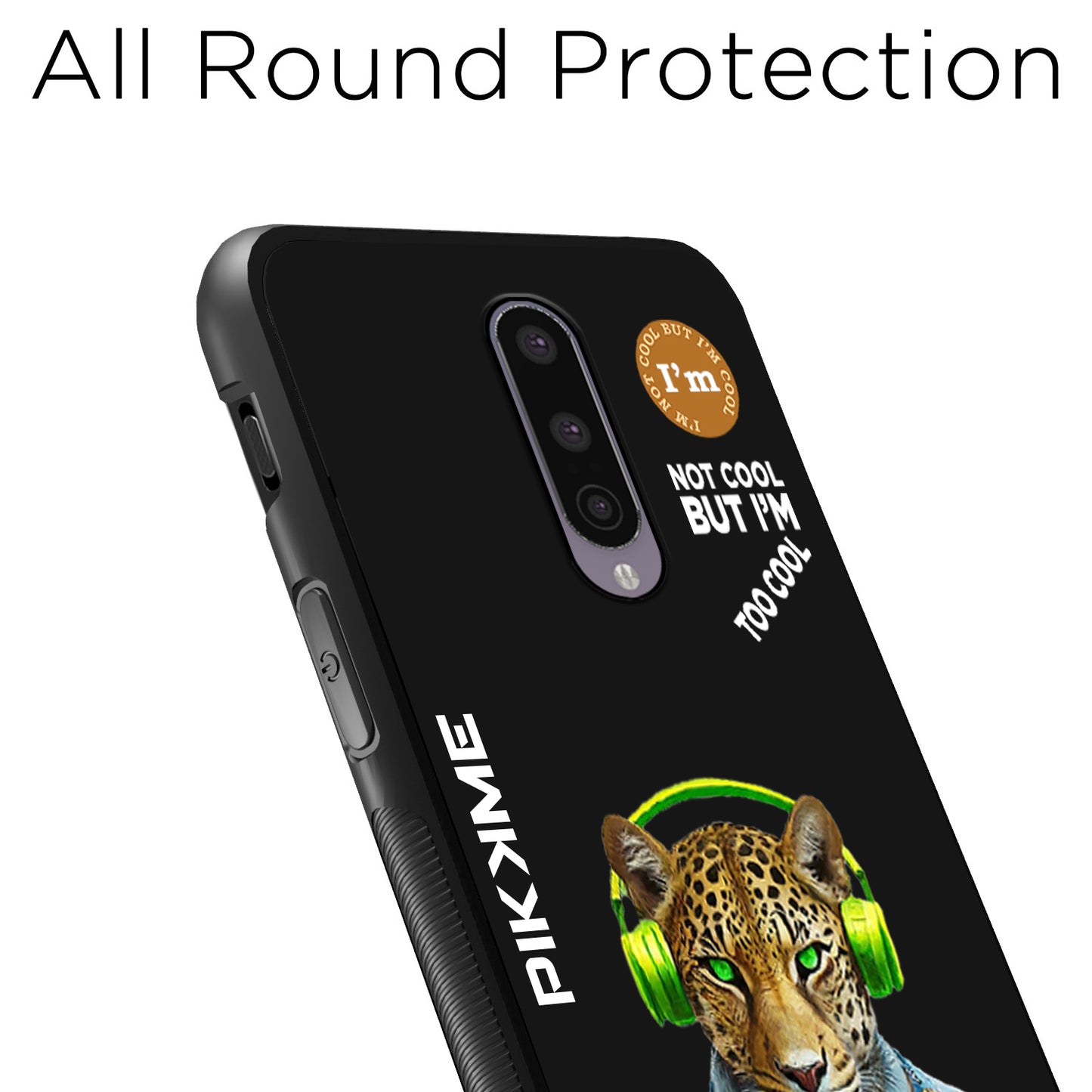 Pikkme Back Cover Pc Tpu + Printed Cool Funky Stylish Black Leopard Swag Raised Edges Camera Protection |Bumper Case For OnePlus 8 (Design 03)