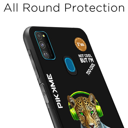 Pikkme Back Cover Pc Tpu + Printed Cool Funky Stylish Black Leopard Swag Raised Edges Camera Protection |Bumper Case For Samsung Galaxy M30s (Design 03)