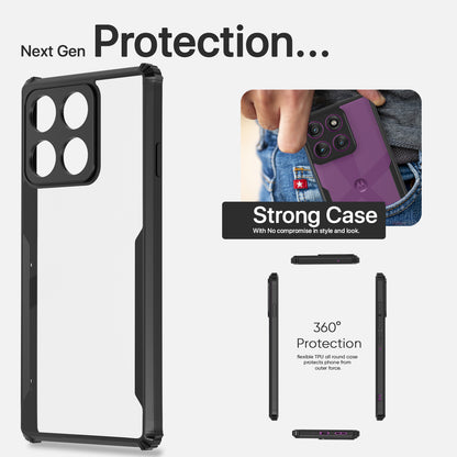 Pikkme Motorola Moto edge 60 Pro 5G Pro Eagle Crystal Clear Transparent Back Cover (Black)