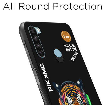 Pikkme Back Cover Pc Tpu + Printed Cool Funky Stylish Black Tiger Swag Raised Edges Camera Protection |Bumper Case For Redmi Note 8 (Design 06)