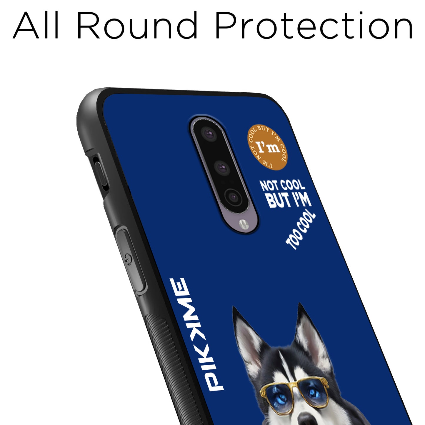 Pikkme Back Cover Pc Tpu + Printed Cool Funky Stylish Blue Dog Swag Raised Edges Camera Protection |Bumper Case For OnePlus 8 (Design 08)