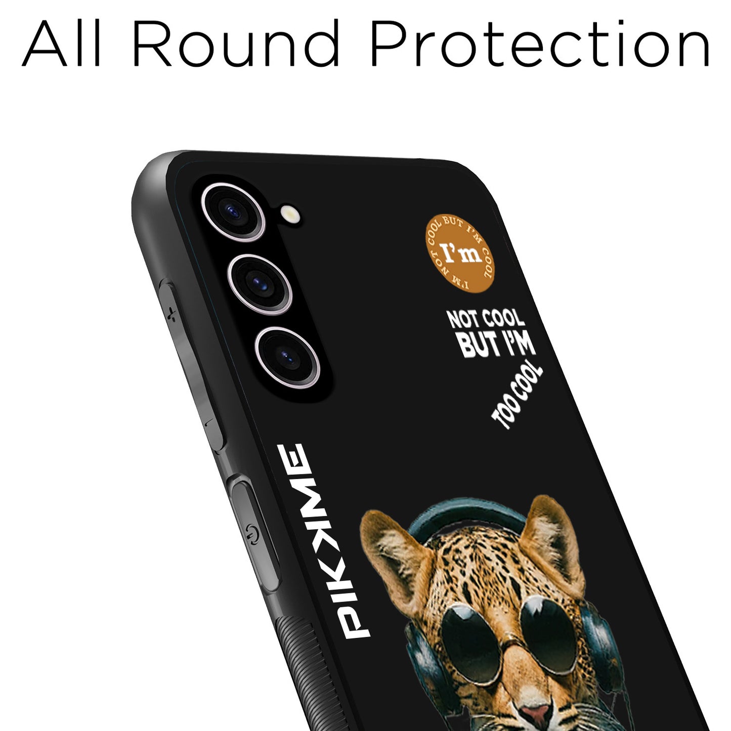 Pikkme Back Cover Pc Tpu + Printed Cool Funky Stylish Black Leopard Swag Raised Edges Camera Protection |Bumper Case For Samsung Galaxy S23 5G (Design 04)