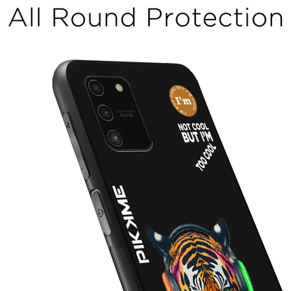 Pikkme Back Cover Pc Tpu + Printed Cool Funky Stylish Black Tiger Swag Raised Edges Camera Protection |Bumper Case For Samsung Galaxy S10 Lite (Design 06)