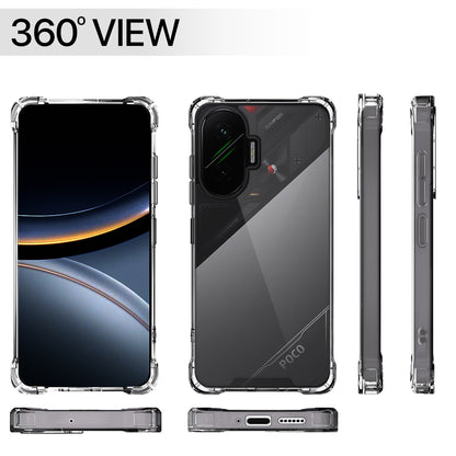 Pikkme Poco F7 5G PC + TPU Clear Transparent  Back Cover (Transparent)