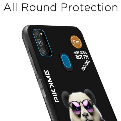 Pikkme Back Cover Pc Tpu + Printed Cool Funky Stylish Black Panda Swag Raised Edges Camera Protection |Bumper Case For Samsung Galaxy M30s (Design 05)