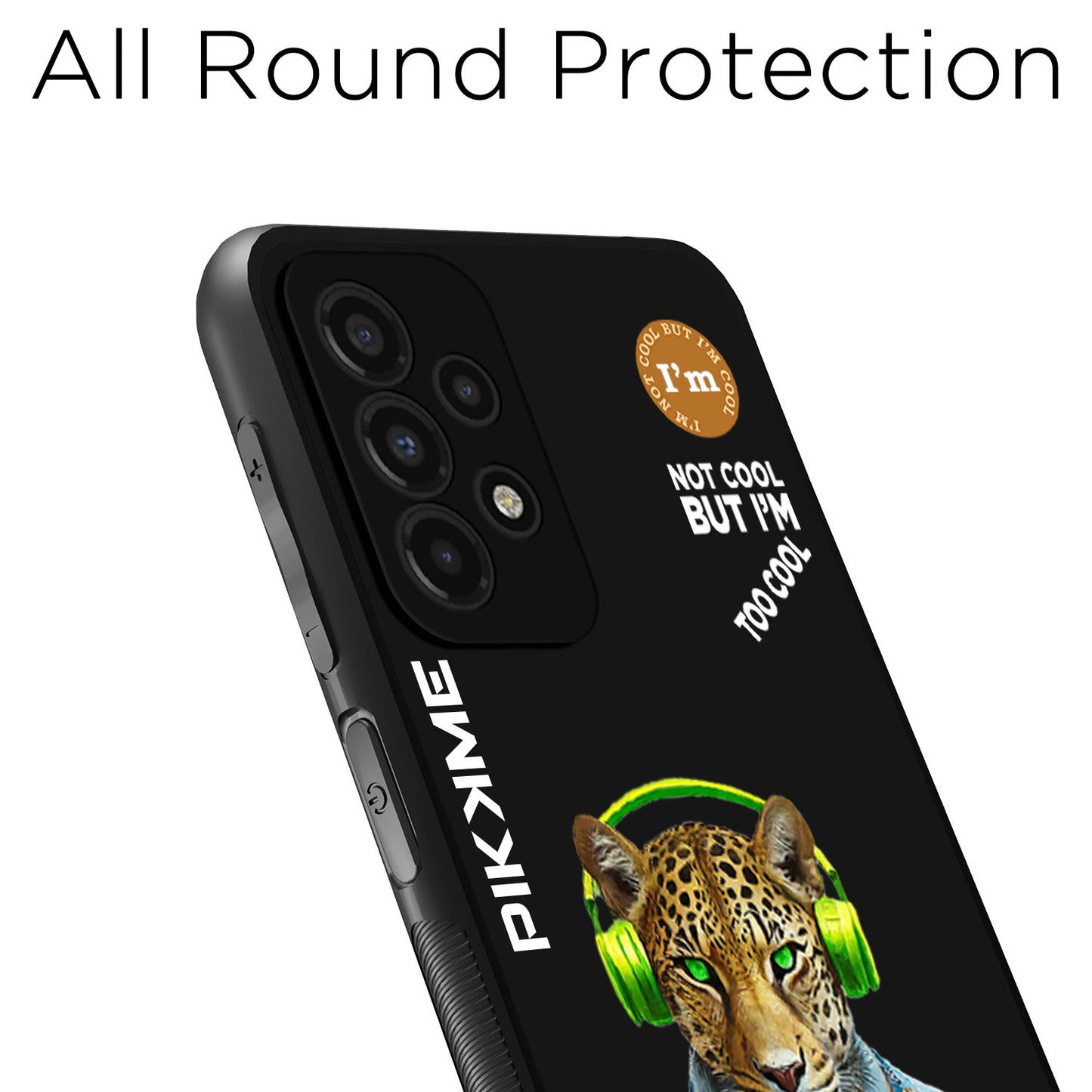 Pikkme Back Cover Pc Tpu + Printed Cool Funky Stylish Black Leopard Swag Raised Edges Camera Protection |Bumper Case For Samsung Galaxy A33 5G (Design 03)