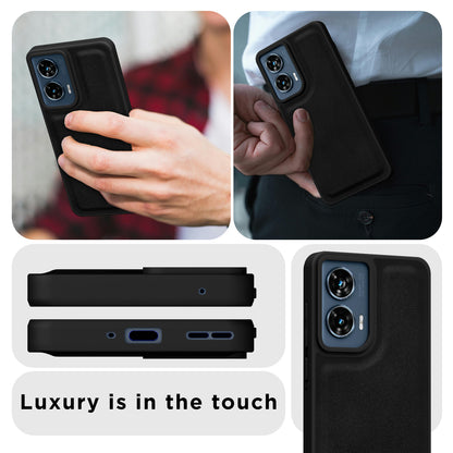 Pikkme Motorola Moto Edge 50 Fusion 5G Premium Super Soft-Touch Leatherback Case (Black)