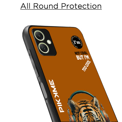 Pikkme Back Cover Pc Tpu + Printed Cool Funky Stylish Brown Tiger Swag Raised Edges Camera Protection |Bumper Case For Samsung Galaxy A05 (Design 09)