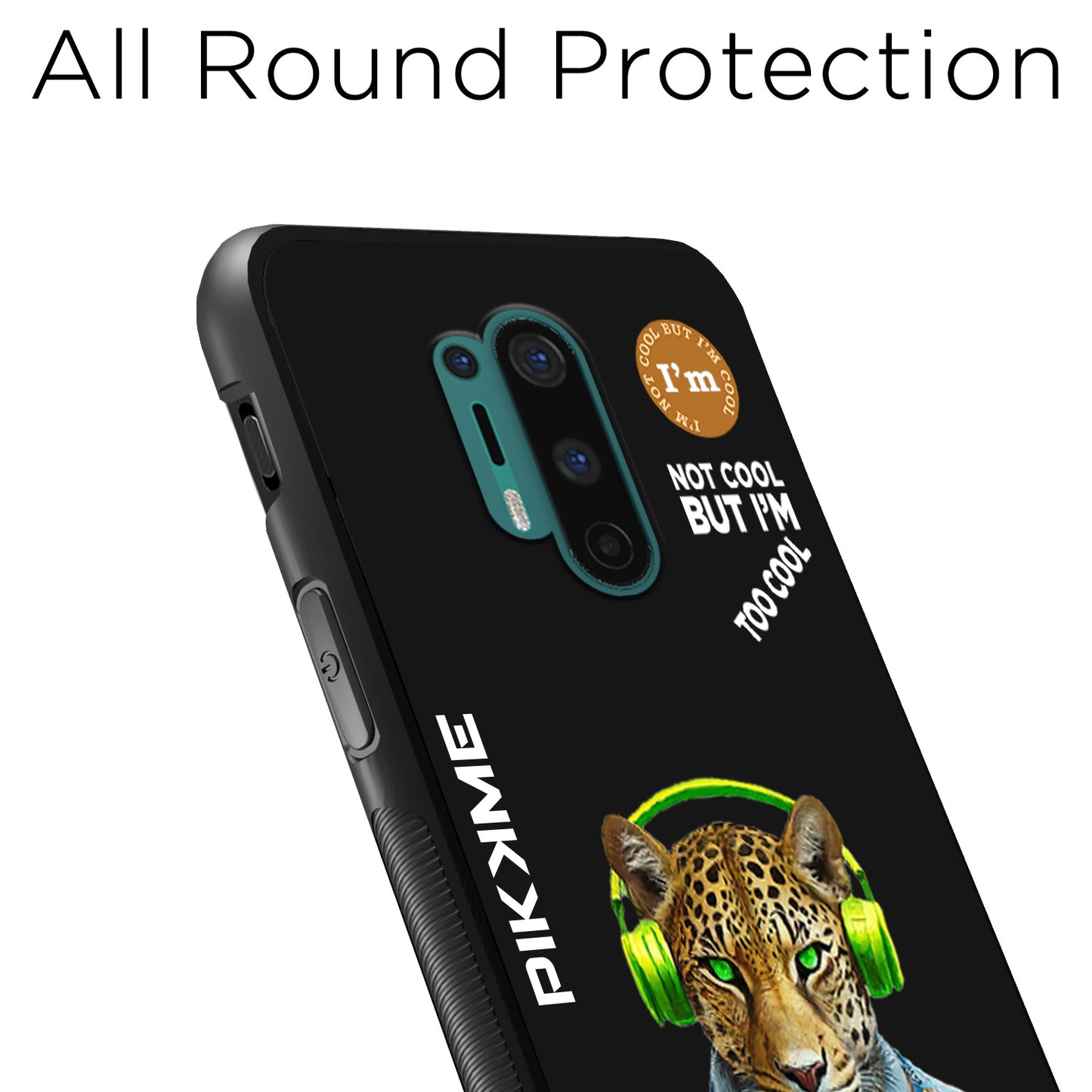 Pikkme Back Cover Pc Tpu + Printed Cool Funky Stylish Black Leopard Swag Raised Edges Camera Protection |Bumper Case For OnePlus 8 Pro (Design 03)