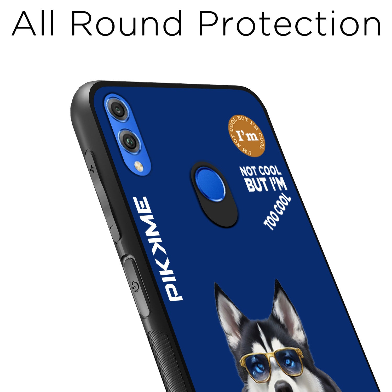 Pikkme Back Cover Pc Tpu + Printed Cool Funky Stylish Blue Dog Swag Raised Edges Camera Protection |Bumper Case For Honor 8X (Design 08)