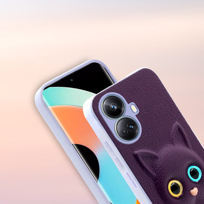 Pikkme Realme 10 Pro Plus 5G Kitty Back Cover (Purple)