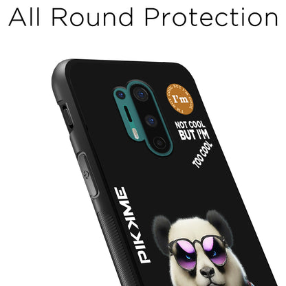 Pikkme Back Cover Pc Tpu + Printed Cool Funky Stylish Black Panda Swag Raised Edges Camera Protection |Bumper Case For OnePlus 8 Pro (Design 05)