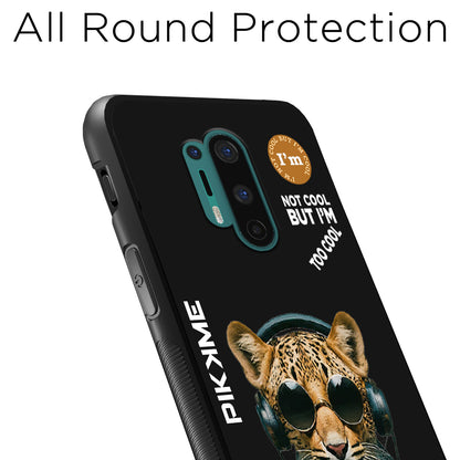 Pikkme Back Cover Pc Tpu + Printed Cool Funky Stylish Black Leopard Swag Raised Edges Camera Protection |Bumper Case For OnePlus 8 Pro (Design 04)