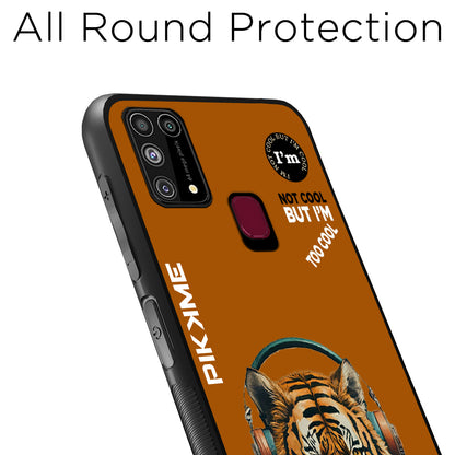 Pikkme Back Cover Pc Tpu + Printed Cool Funky Stylish Brown Tiger Swag Raised Edges Camera Protection |Bumper Case For Samsung Galaxy M31 (Design 09)