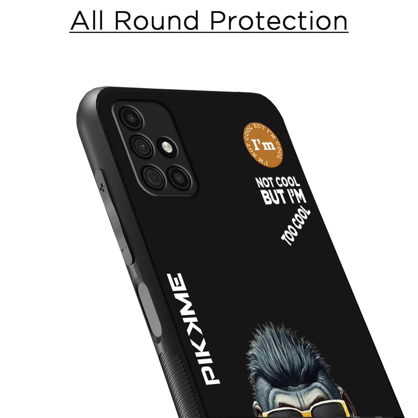 Pikkme Back Cover Pc Tpu + Printed Cool Funky Stylish Black Gorilla Swag Raised Edges Camera Protection |Bumper Case For Samsung Galaxy M31s (Design 07)