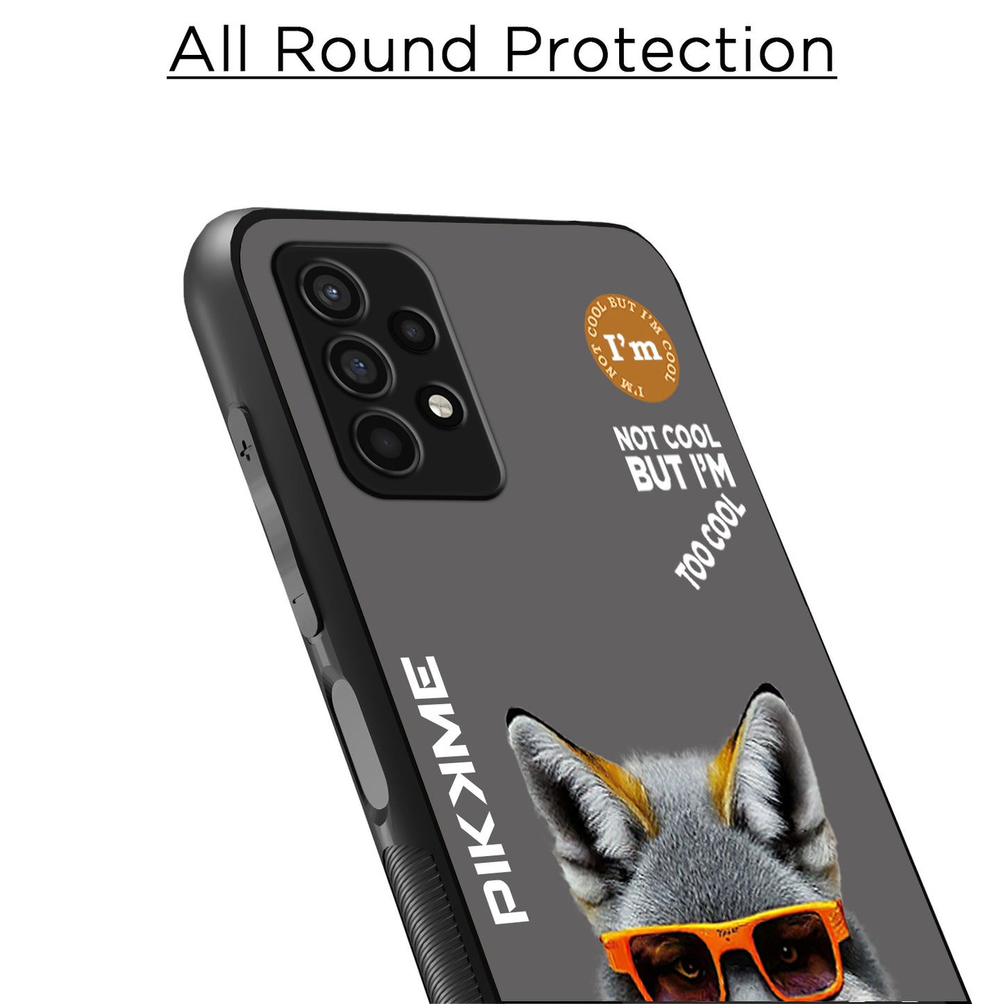 Pikkme Back Cover Pc Tpu + Printed Cool Funky Stylish Grey Wolf Swag Raised Edges Camera Protection |Bumper Case For Samsung Galaxy A13 4G (Design 01)