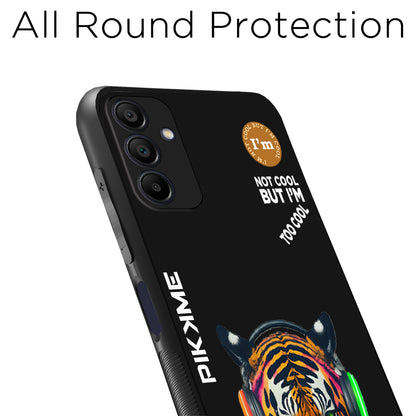 Pikkme Back Cover Pc Tpu + Printed Cool Funky Stylish Black Tiger Swag Raised Edges Camera Protection |Bumper Case For Samsung Galaxy A15 (Design 06)