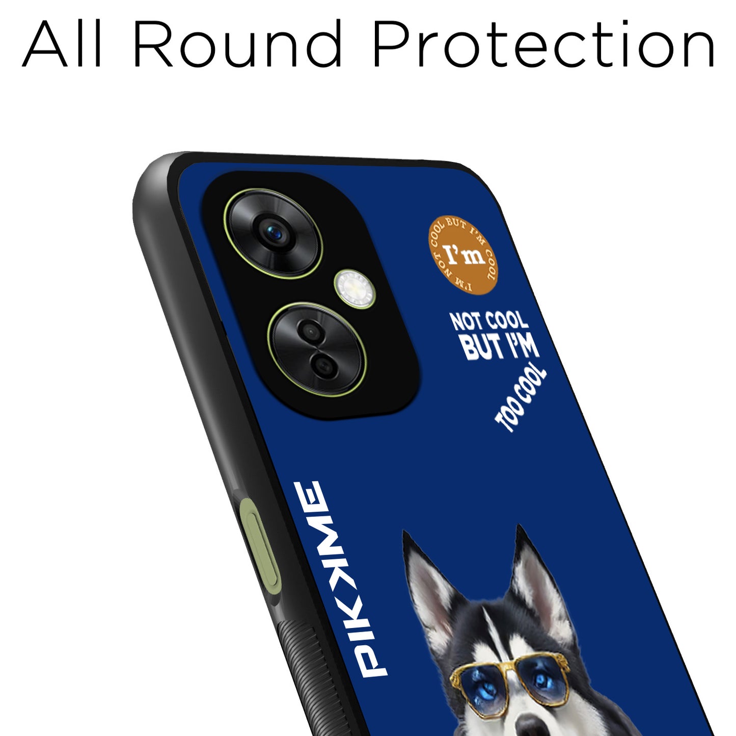 Pikkme Back Cover Pc Tpu + Printed Cool Funky Stylish Blue Dog Swag Raised Edges Camera Protection |Bumper Case For OnePlus Nord Ce 3 Lite 5G (Design 08)