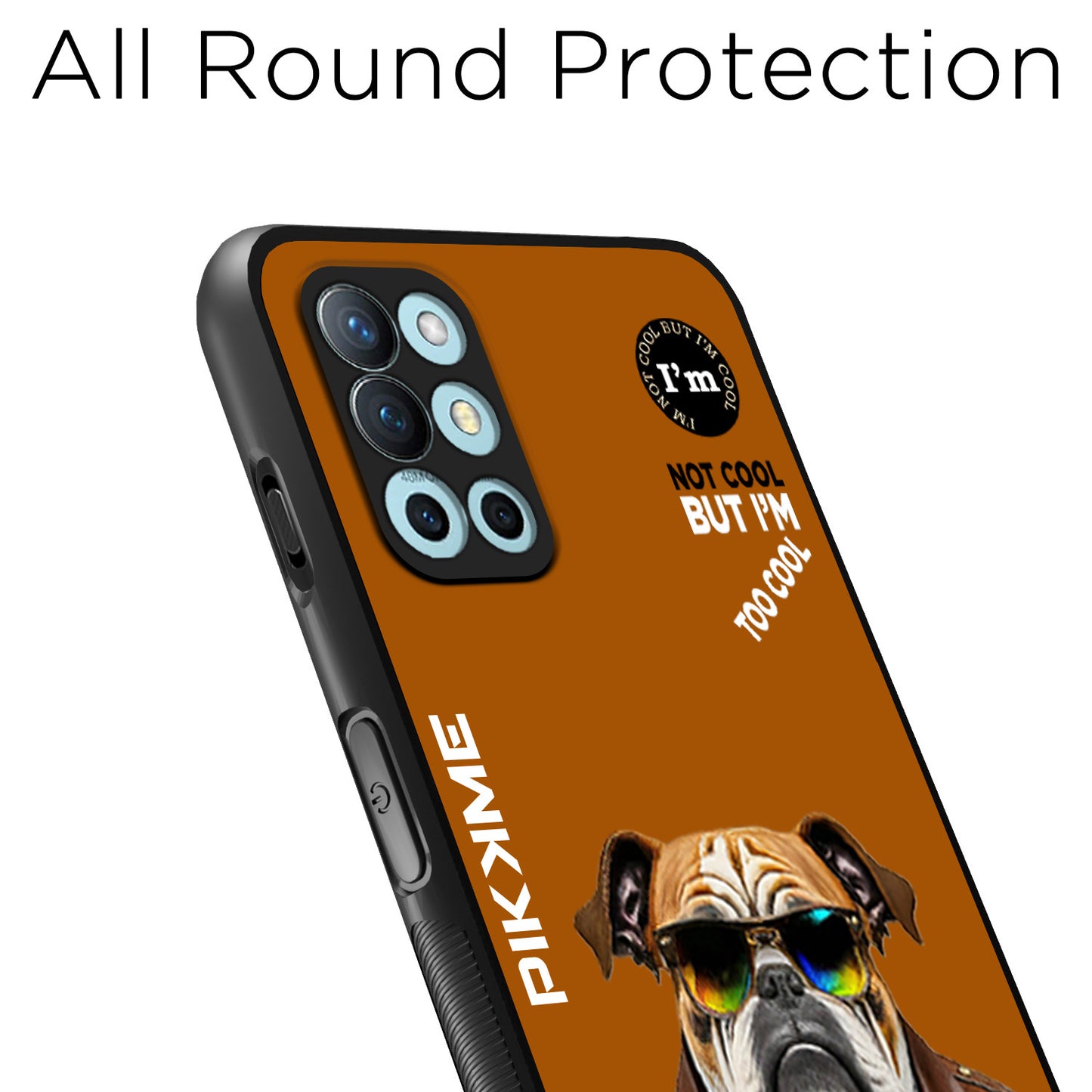 Pikkme Back Cover Pc Tpu + Printed Cool Funky Stylish Brown Dog Swag Raised Edges Camera Protection |Bumper Case For OnePlus 8T (Design 10)