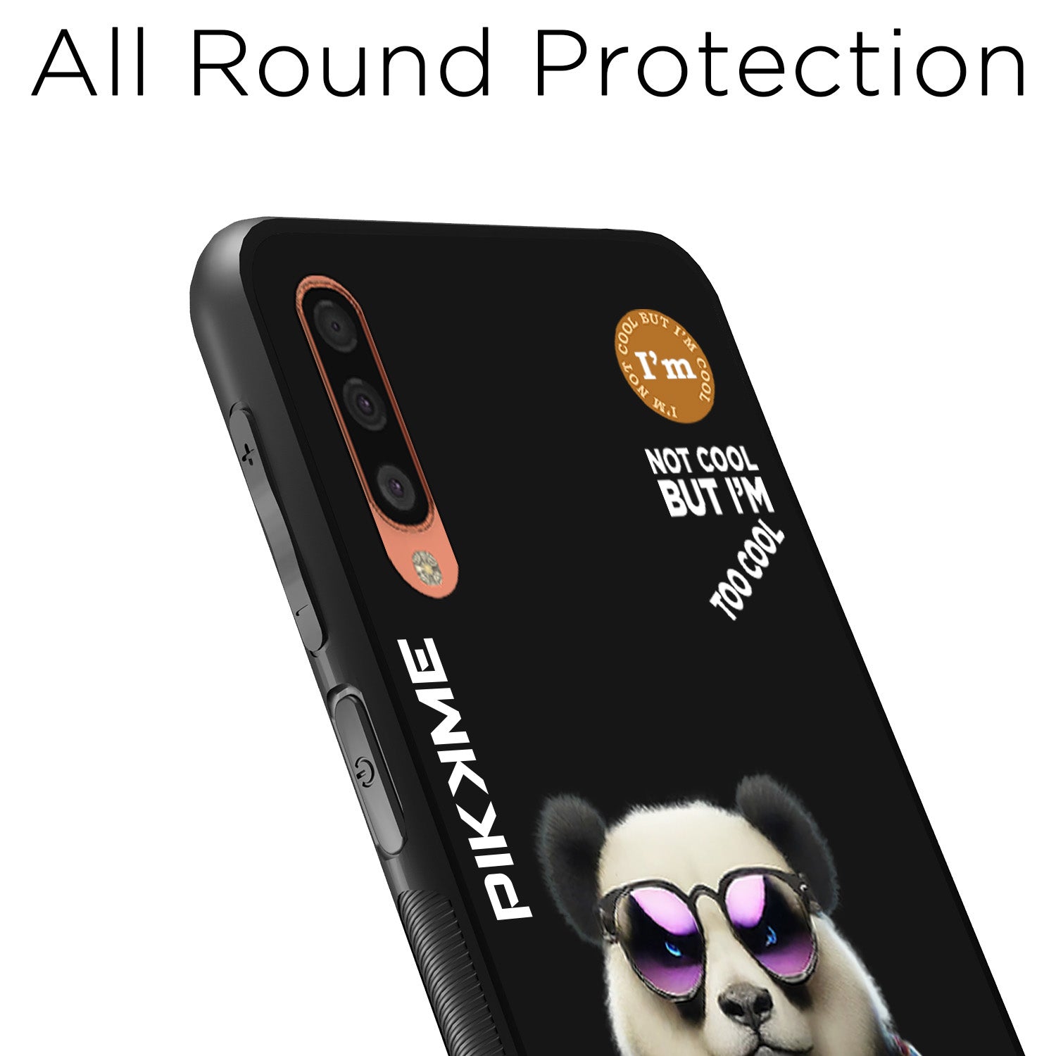 Pikkme Stylish Black Panda Swag Samsung Galaxy A50 Back Cover (Design 05)