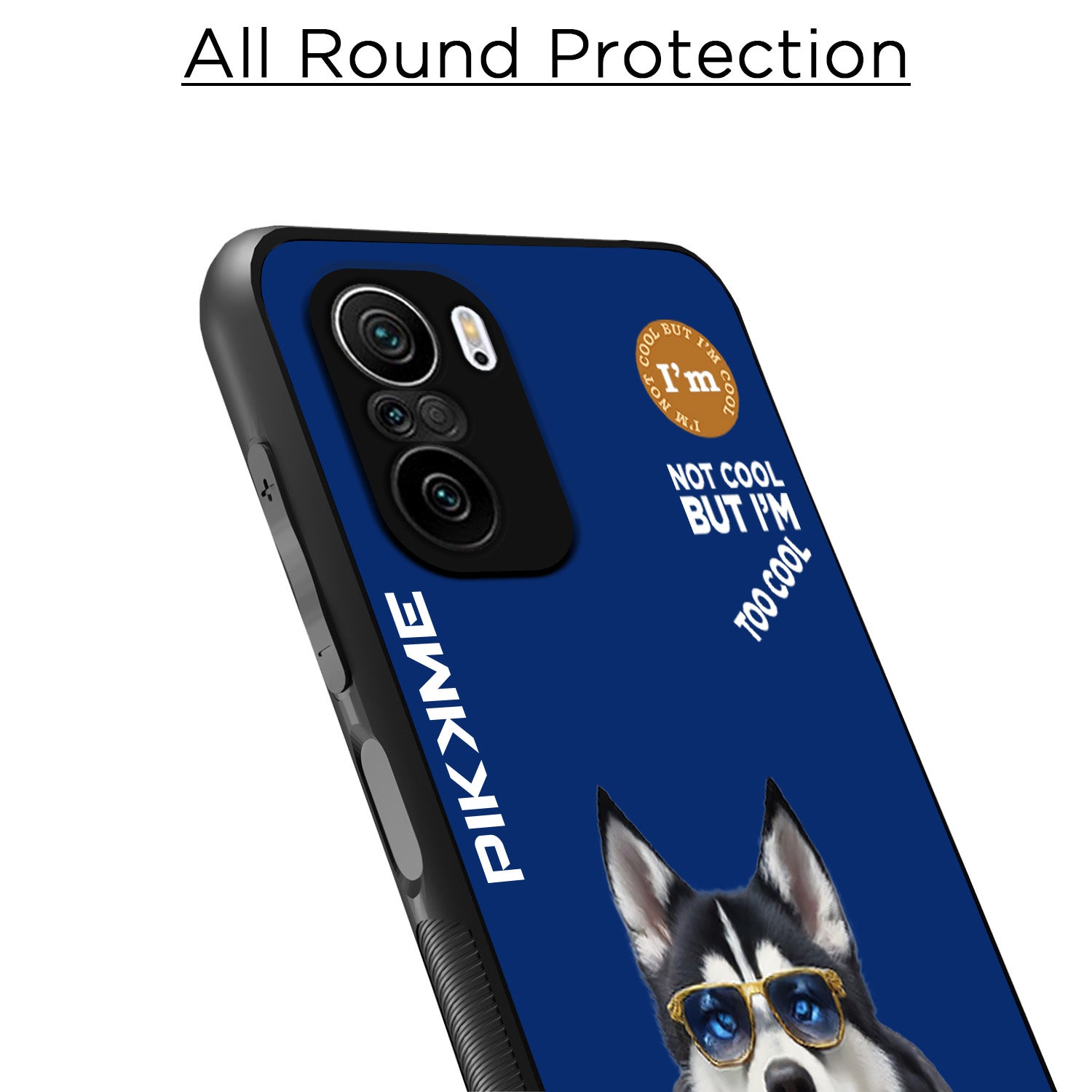 Pikkme Back Cover Pc Tpu + Printed Cool Funky Stylish Blue Dog Swag Raised Edges Camera Protection |Bumper Case For Xiaomi 11X (Design 08)