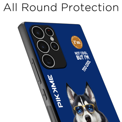 Pikkme Back Cover Pc Tpu + Printed Cool Funky Stylish Blue Dog Swag Raised Edges Camera Protection |Bumper Case For Samsung Galaxy S23 Ultra 5G (Design 08)