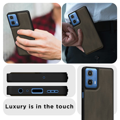 Pikkme Motorola Moto G34 / G45 5G Premium Super Soft-Touch Leatherback Case (Brown)