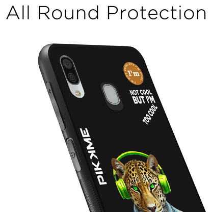 Pikkme Back Cover Pc Tpu + Printed Cool Funky Stylish Black Leopard Swag Raised Edges Camera Protection |Bumper Case For Samsung Galaxy A30 (Design 03)