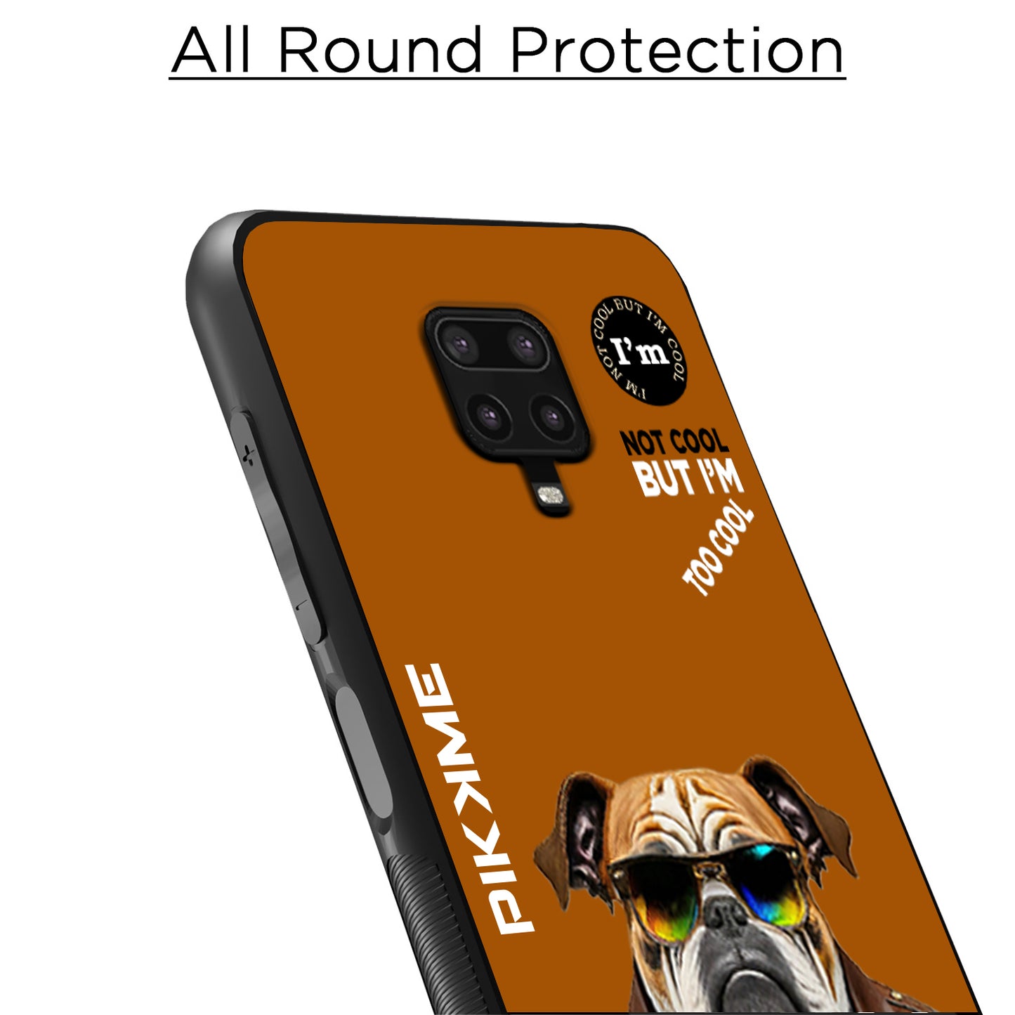 Pikkme Back Cover Pc Tpu + Printed Cool Funky Stylish Brown Dog Swag Raised Edges Camera Protection |Bumper Case For Redmi Note 9 Pro (Design 10)