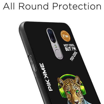 Pikkme Back Cover Pc Tpu + Printed Cool Funky Stylish Black Leopard Swag Raised Edges Camera Protection |Bumper Case For Oppo F11 (Design 03)