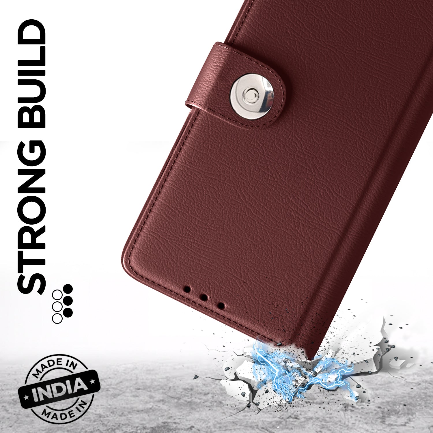 Pikkme Samsung Galaxy M32 4G / M32 Prime / F22 4G Button Flip Cover (Brown)
