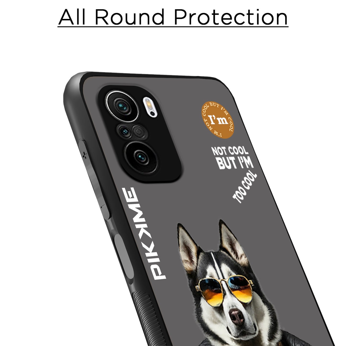 Pikkme Back Cover Pc Tpu + Printed Cool Funky Stylish Grey Dog Swag Raised Edges Camera Protection |Bumper Case For Xiaomi 11X (Design 02)