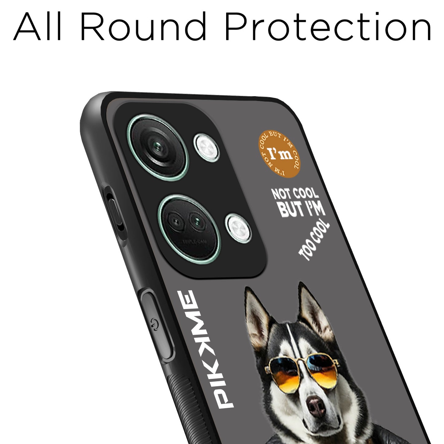 Pikkme Back Cover Pc Tpu + Printed Cool Funky Stylish Grey Dog Swag Raised Edges Camera Protection |Bumper Case For OnePlus Nord 3 5G (Design 02)