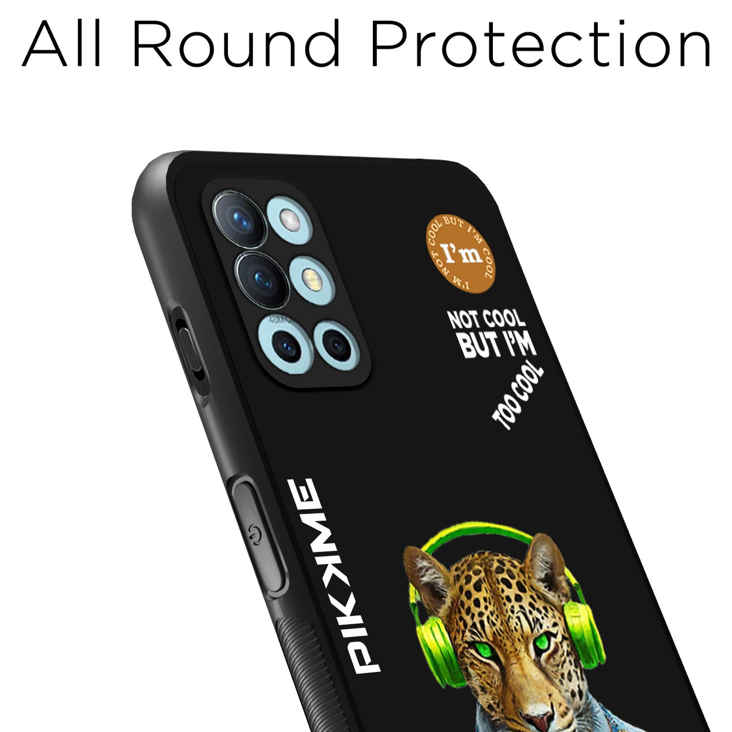 Pikkme Back Cover Pc Tpu + Printed Cool Funky Stylish Black Leopard Swag Raised Edges Camera Protection |Bumper Case For OnePlus 8T (Design 03)