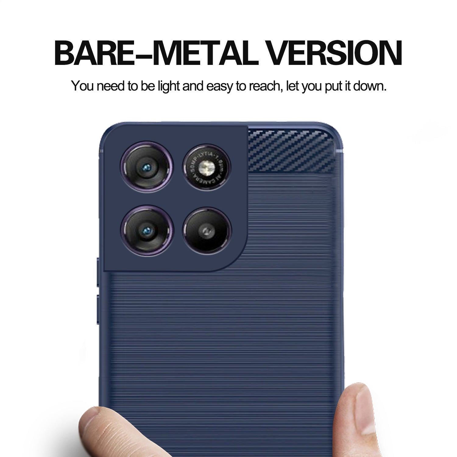 Pikkme Motorola Moto G67 Power 5G / G57 Power 5G Hybrid Carbon Fiber Back Cover (Blue)