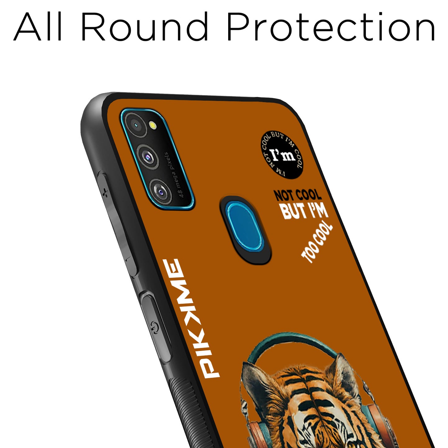 Pikkme Back Cover Pc Tpu + Printed Cool Funky Stylish Brown Tiger Swag Raised Edges Camera Protection |Bumper Case For Samsung Galaxy M30s (Design 09)