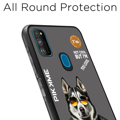 Pikkme Back Cover Pc Tpu + Printed Cool Funky Stylish Grey Dog Swag Raised Edges Camera Protection |Bumper Case For Samsung Galaxy M30s (Design 02)