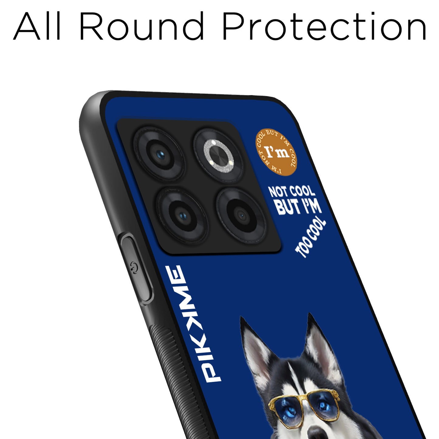 Pikkme Back Cover Pc Tpu + Printed Cool Funky Stylish Blue Dog Swag Raised Edges Camera Protection |Bumper Case For OnePlus 10T (Design 08)