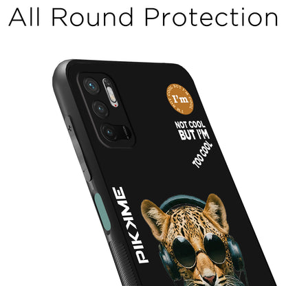 Pikkme Back Cover Pc Tpu + Printed Cool Funky Stylish Black Leopard Swag Raised Edges Camera Protection |Bumper Case For Redmi Note 10T (Design 04)