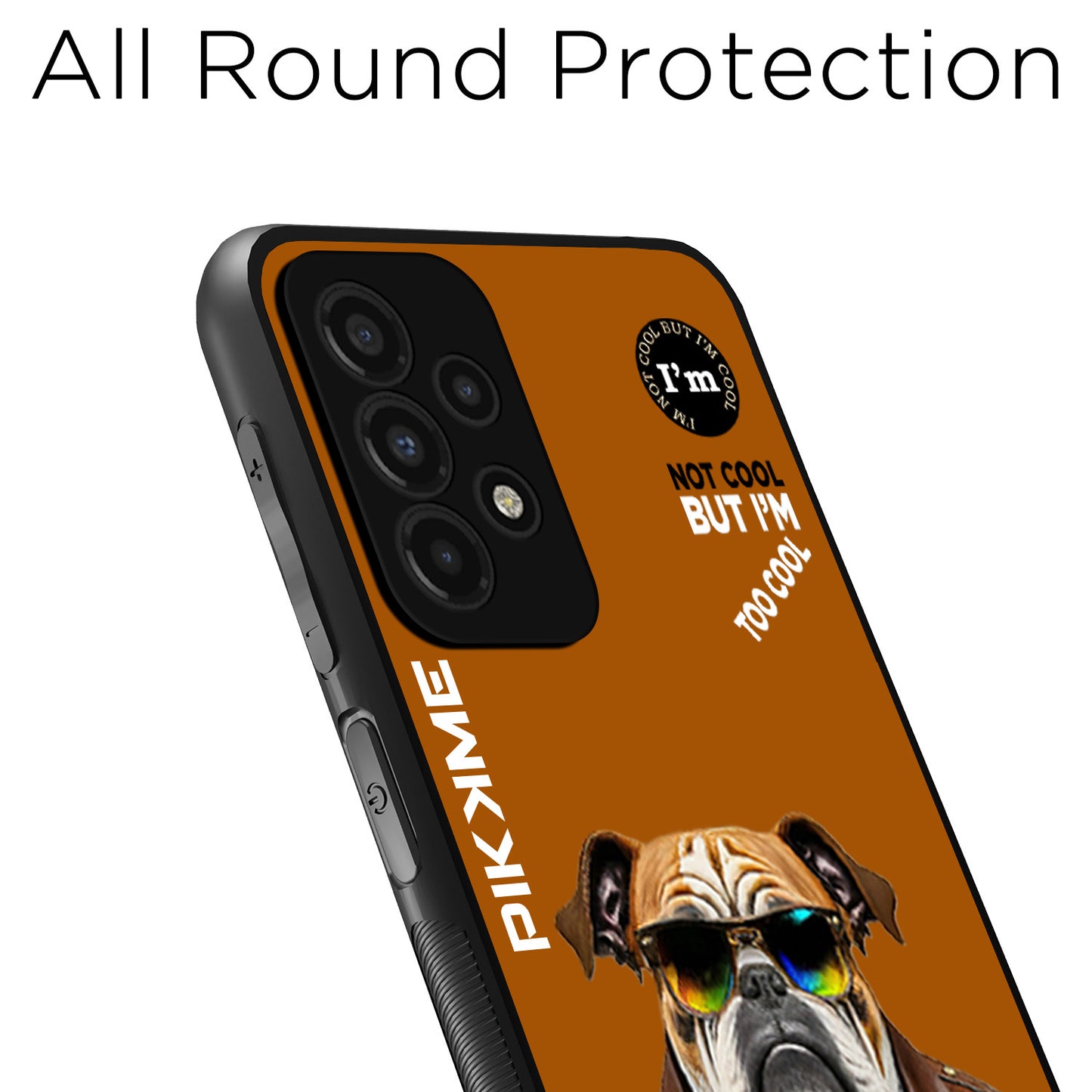 Pikkme Back Cover Pc Tpu + Printed Cool Funky Stylish Brown Dog Swag Raised Edges Camera Protection |Bumper Case For Samsung Galaxy A53 (Design 10)