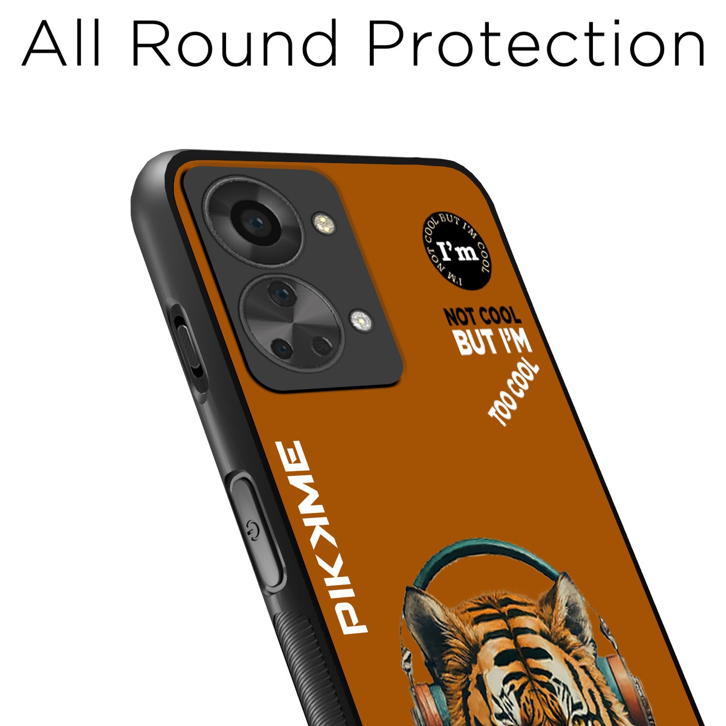 Pikkme Back Cover Pc Tpu + Printed Cool Funky Stylish Brown Tiger Swag Raised Edges Camera Protection |Bumper Case For OnePlus Nord 2T 5G (Design 09)