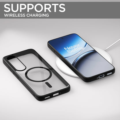 Pikkme OnePlus Nord 5 5G Eagle 2 Mag-Safe Shockproof Hard Transparent Back Cover (Black)