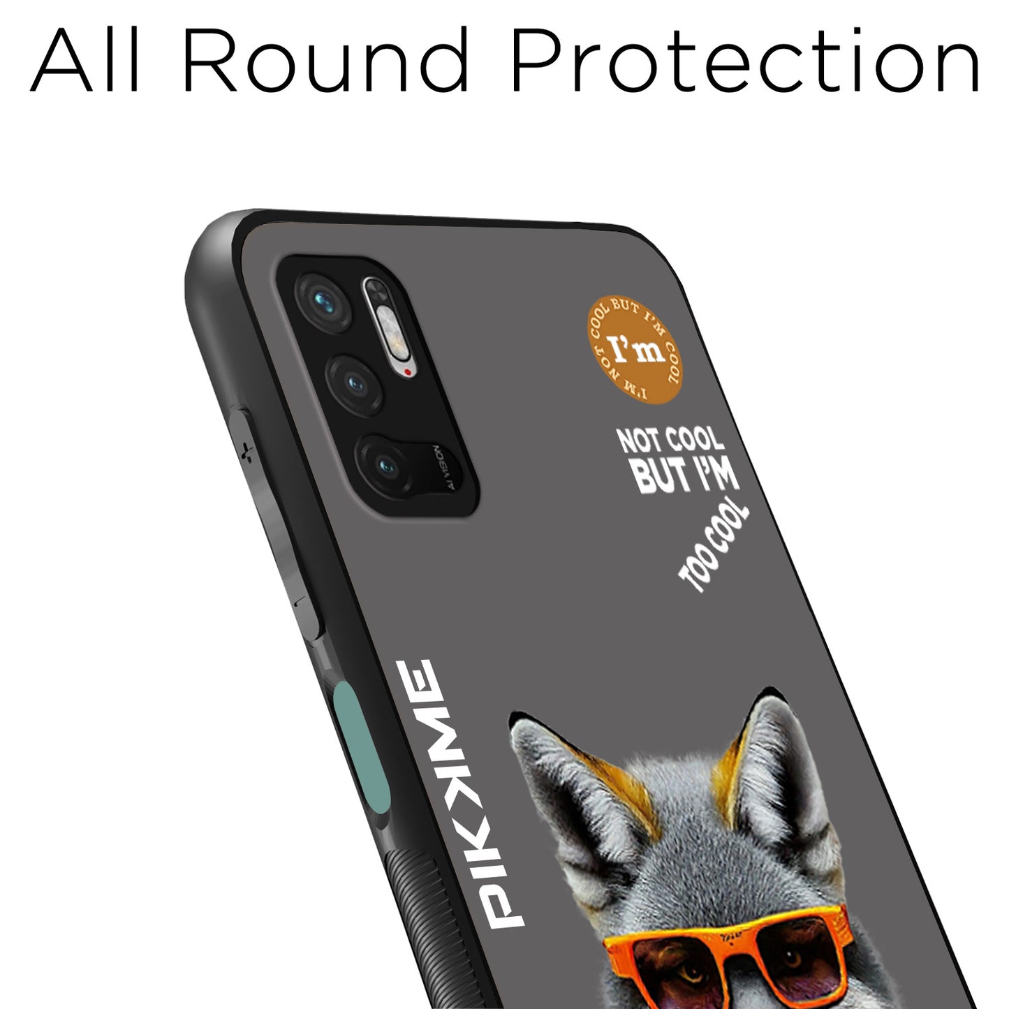 Pikkme Back Cover Pc Tpu + Printed Cool Funky Stylish Grey Wolf Swag Raised Edges Camera Protection |Bumper Case For Redmi Note 10T (Design 01)