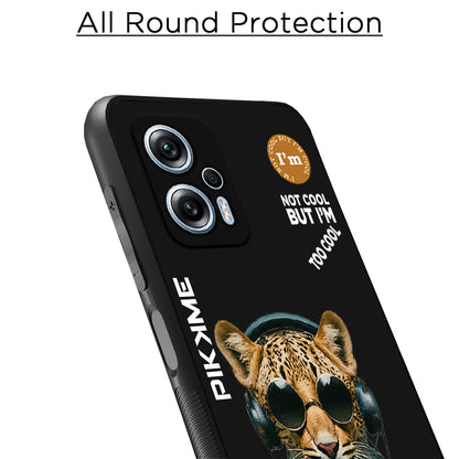 Pikkme Back Cover Pc Tpu + Printed Cool Funky Stylish Black Leopard Swag Raised Edges Camera Protection |Bumper Case For Redmi K50i (Design 04)