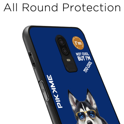 Pikkme Back Cover Pc Tpu + Printed Cool Funky Stylish Blue Dog Swag Raised Edges Camera Protection |Bumper Case For OnePlus 6 (Design 08)