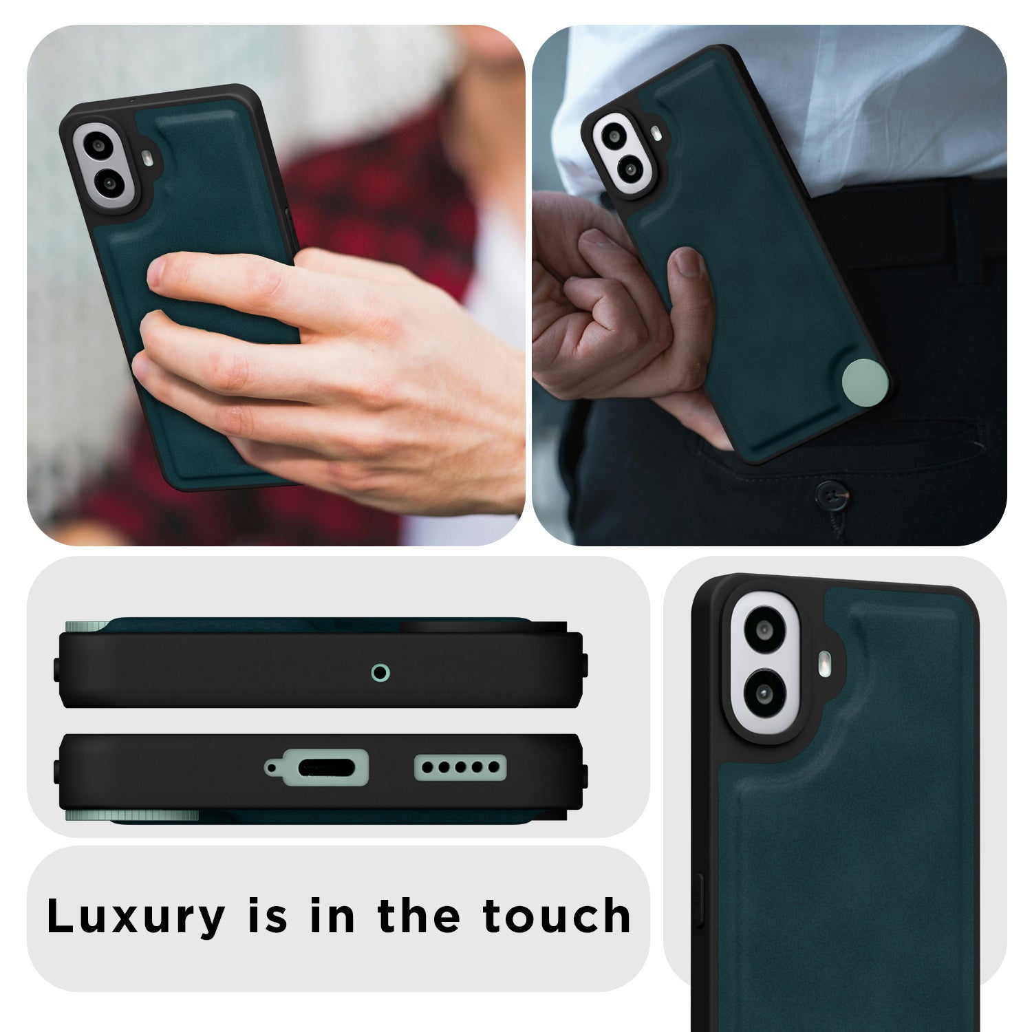 Pikkme CMF by Nothing Phone 1 Premium Super Soft-Touch Leatherback Case (Green)