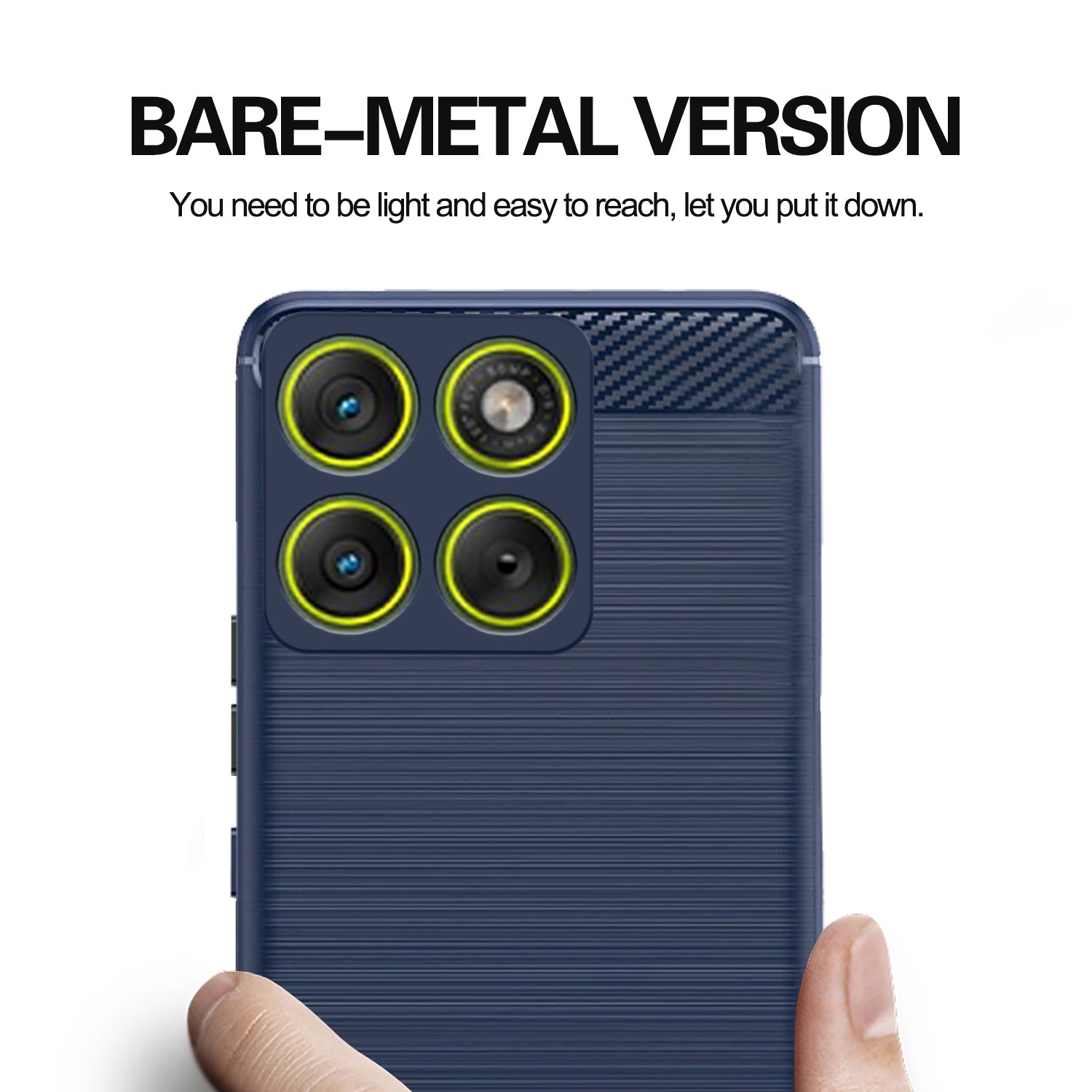 Pikkme Motorola Moto Edge 70 5G Hybrid Carbon Fiber Back Cover (Blue)