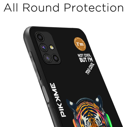 Pikkme Back Cover Pc Tpu + Printed Cool Funky Stylish Black Tiger Swag Raised Edges Camera Protection |Bumper Case For Samsung Galaxy M51 (Design 06)