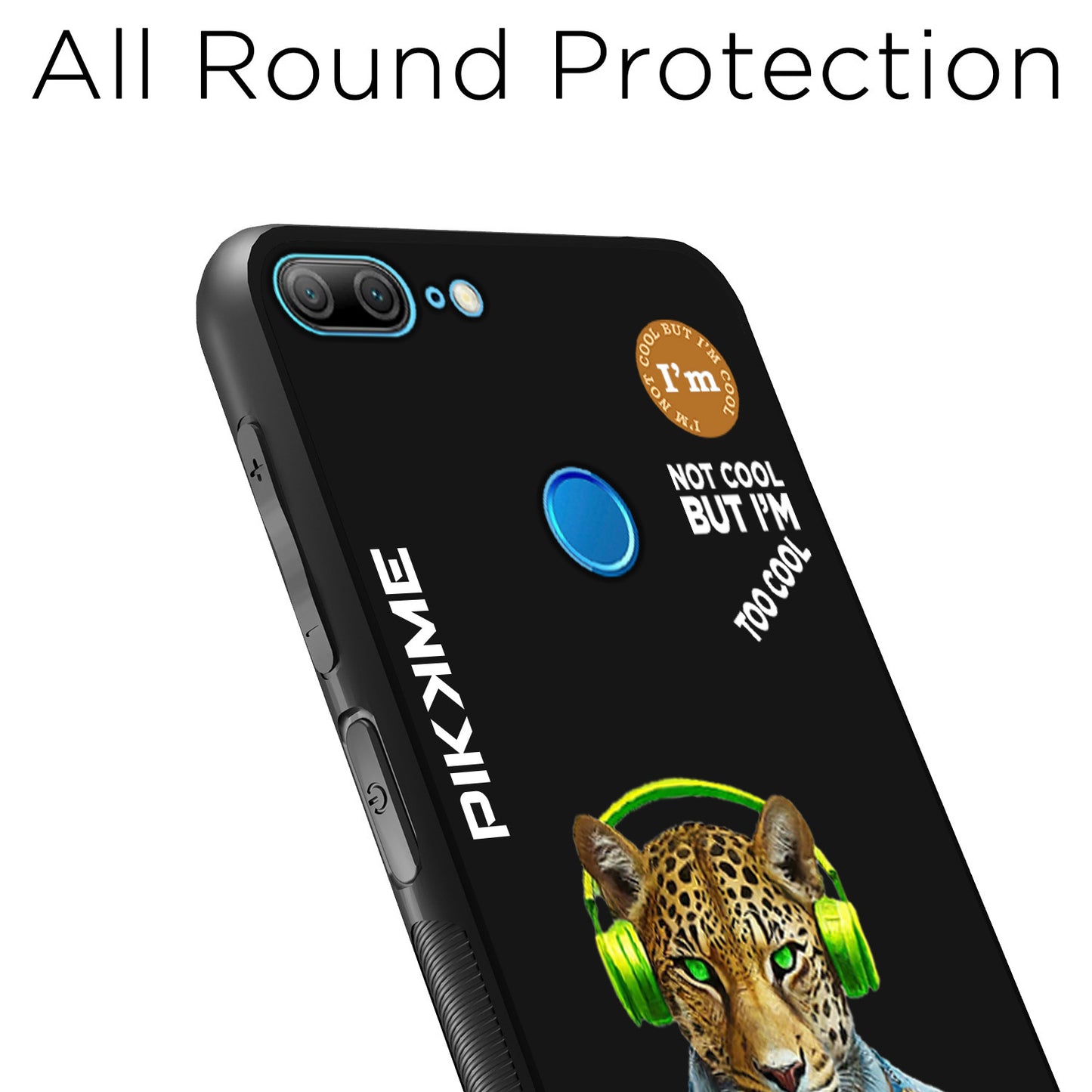 Pikkme Back Cover Pc Tpu + Printed Cool Funky Stylish Black Leopard Swag Raised Edges Camera Protection |Bumper Case For Honor 9 Lite (Design 03)